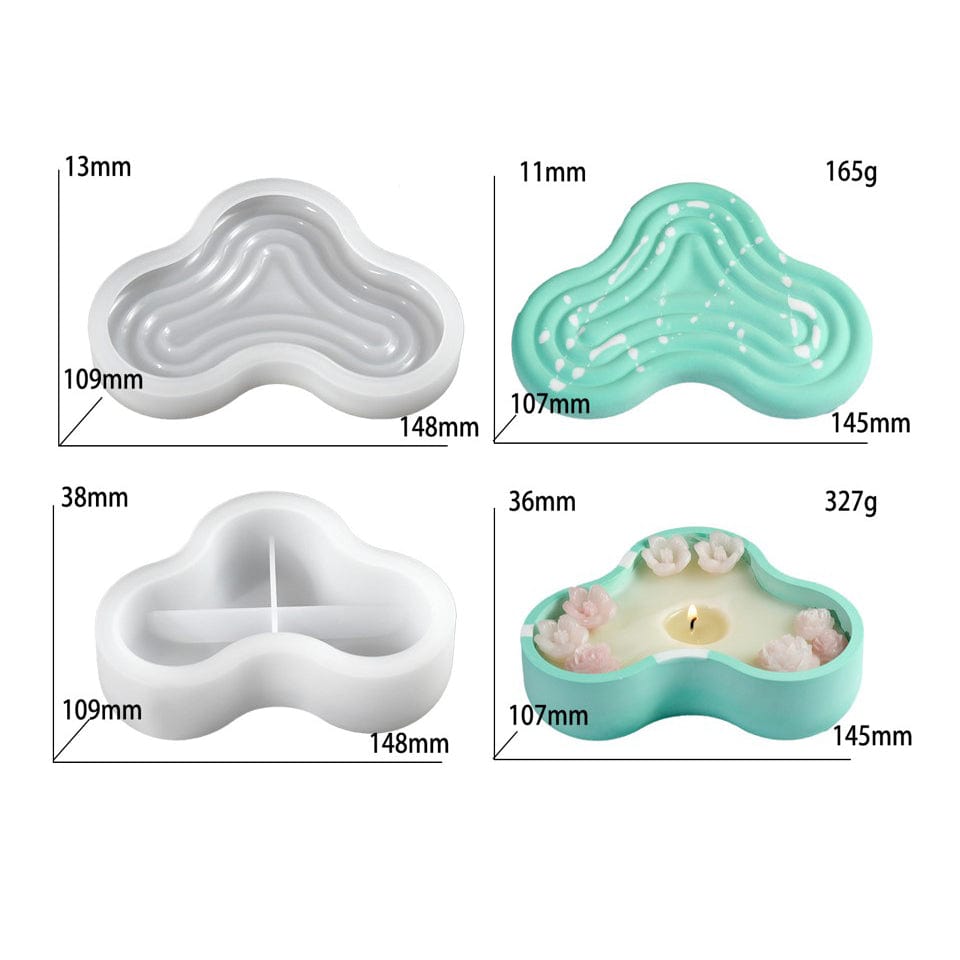 Striped candle holder/ storage mould 002