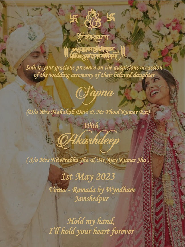 Photo with invitation details