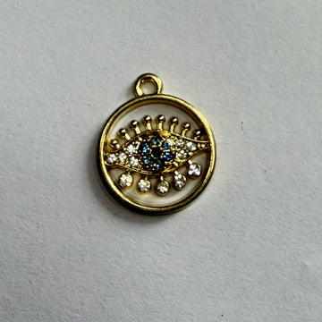 Evil eye diamond charm
