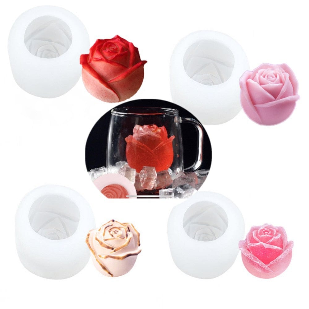 3d rose flower candle mould