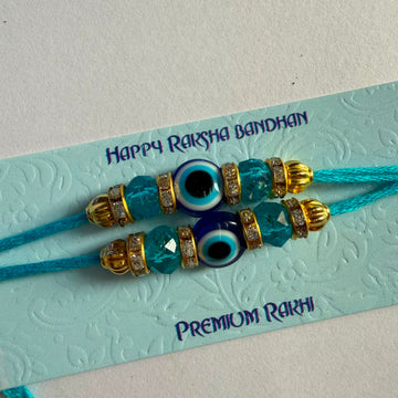 Ready Rakhi thread evil eye blue