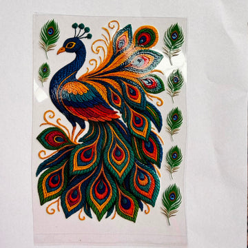 Peacock peel off sticker 002