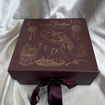 Rakhi hamper collapsible box brown