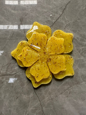 Yellow Resin flower set of 2