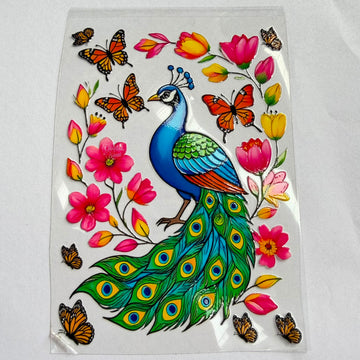 Peacock peel off sticker 001