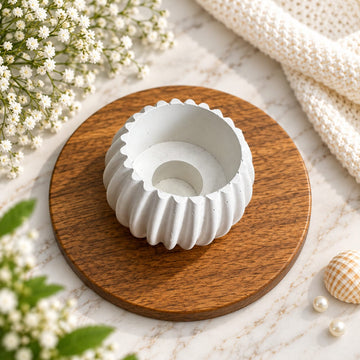 Round Swirl concrete jar
