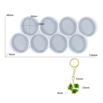 8 cavity round keychain mould 32 mm