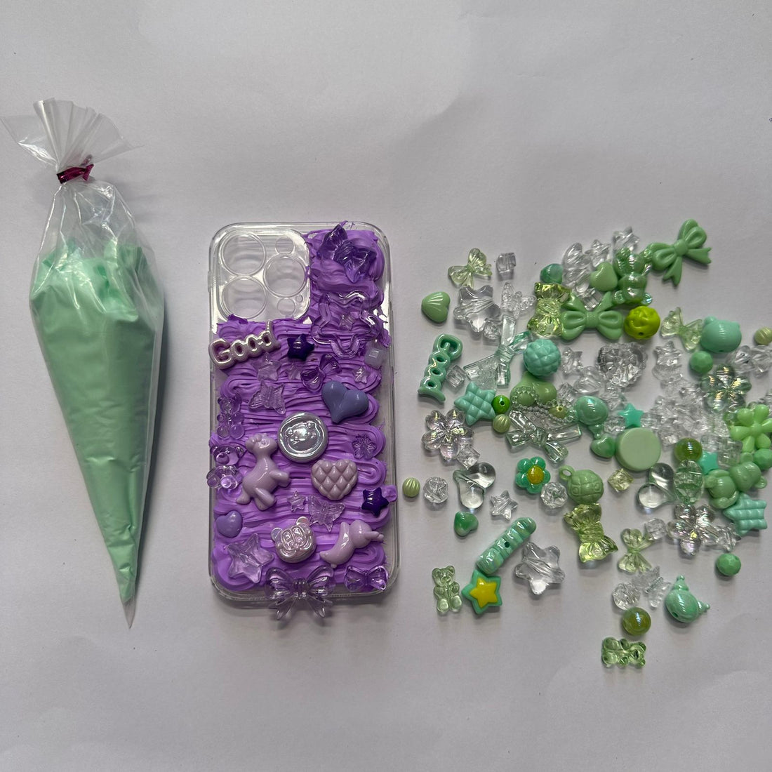 Green diy phone case kit