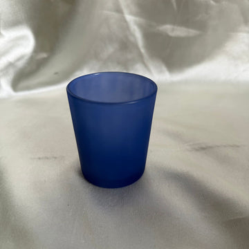 Matte blue candle jar