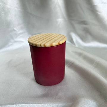 Wooden lid matte red jar