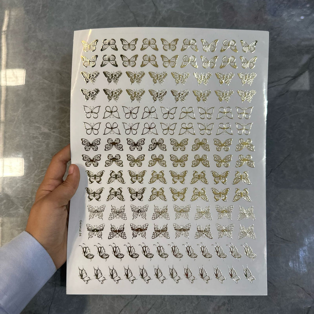 Gold embossed sheet butterfly