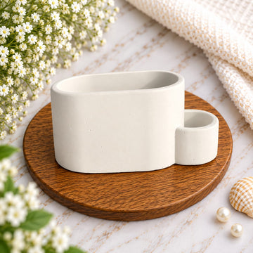 Oval concrete jar