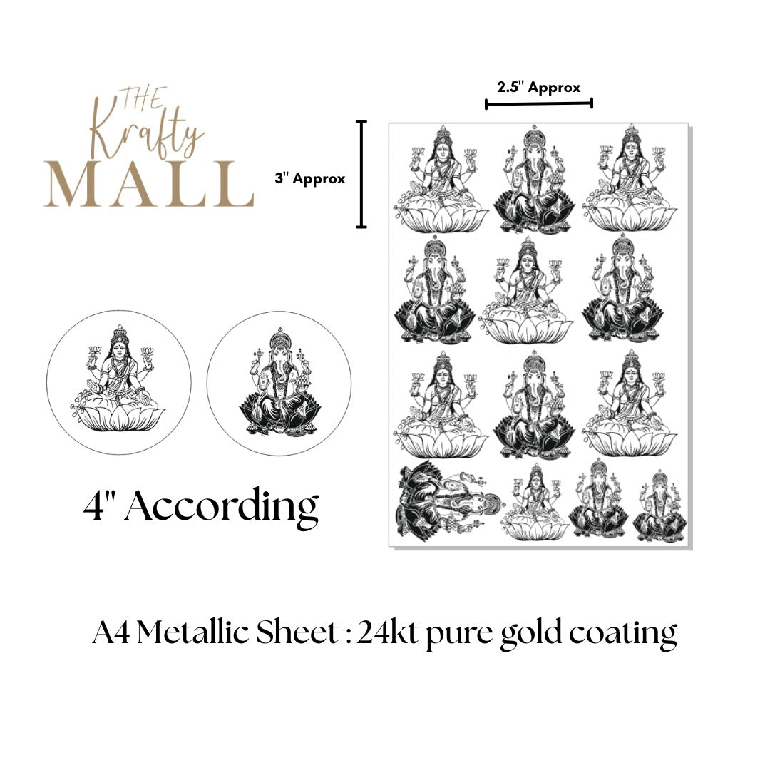 Ganeshji lakshmiji metal sheet A4