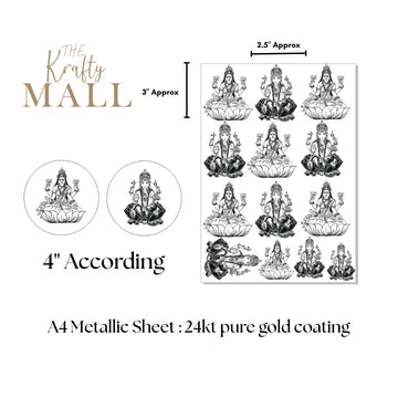 Ganeshji lakshmiji metal sheet A4