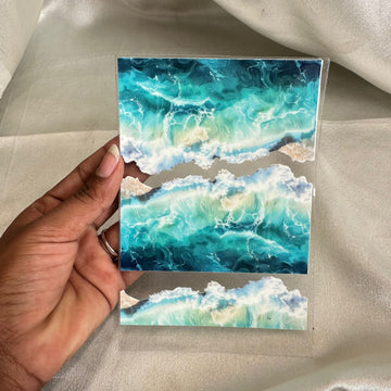 Ocean waves peel off sticker
