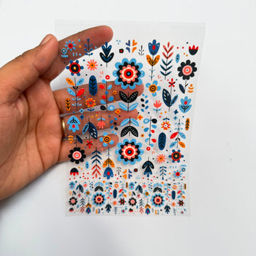 Flower peel off sticker sheet A6 002