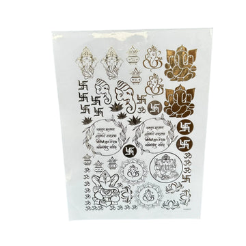 Gold sticker sheet mix ganeshji