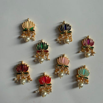 Lotus hanging kundan charm