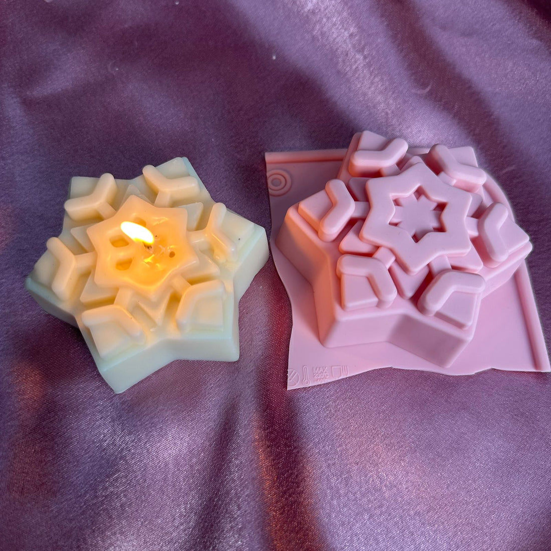 Snowflake Christmas candle mould C5