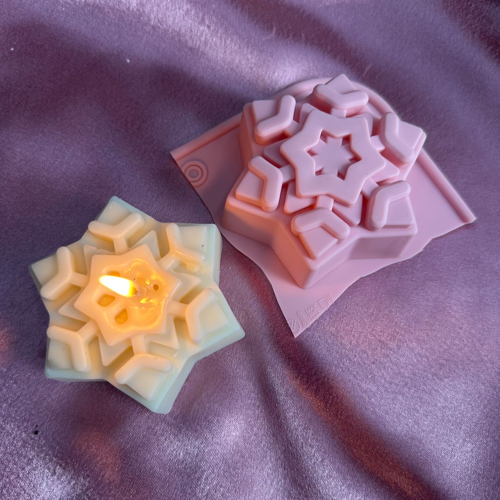 Snowflake Christmas candle mould C5
