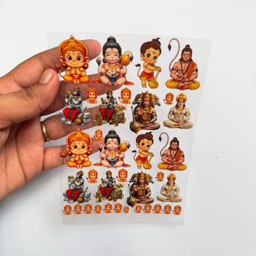 Hanuman peel off sticker sheet A6