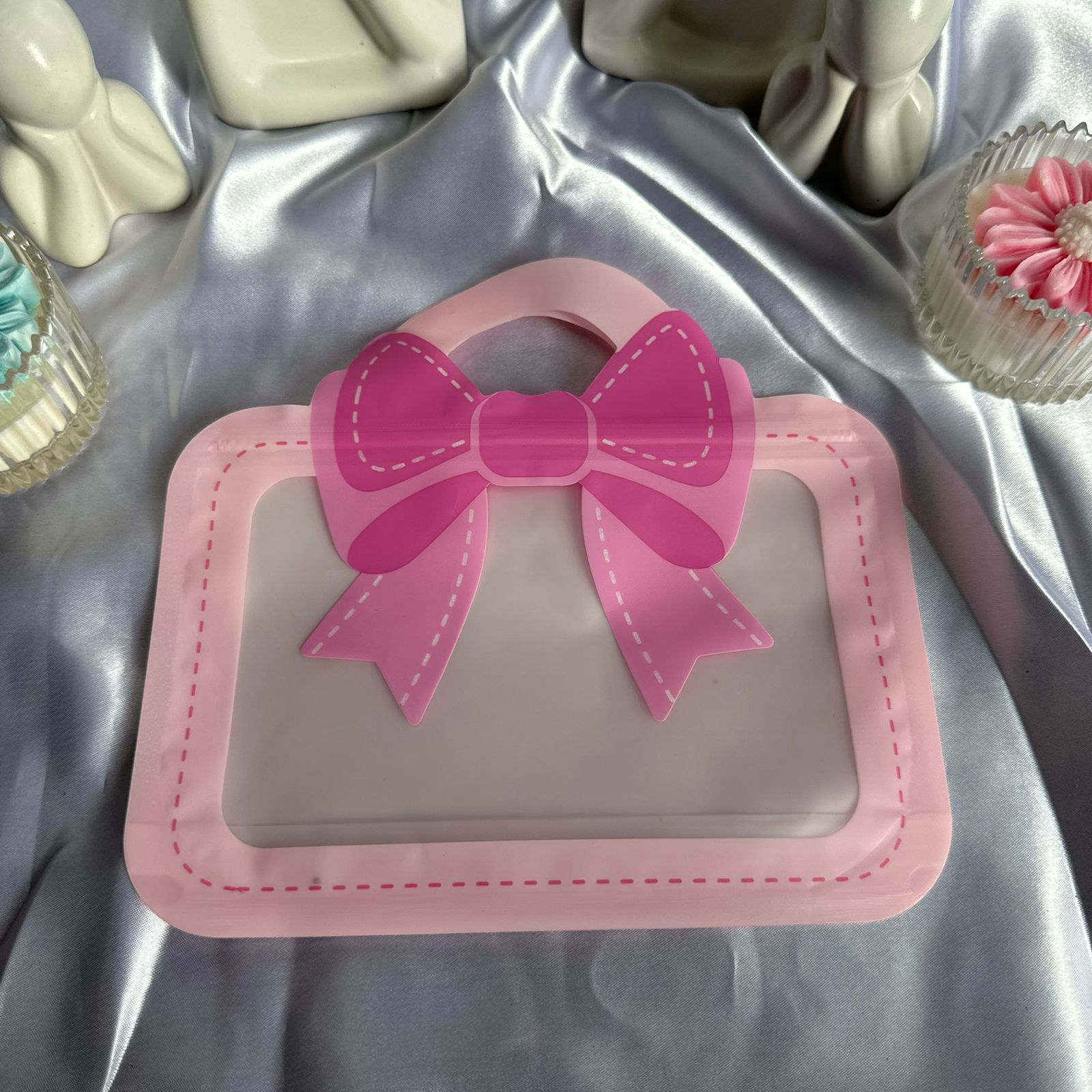 Rakhi hamper bag bow pink