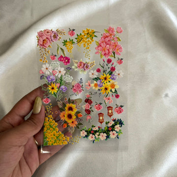 Multi flower peel off sticker