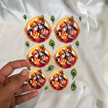 Radha krishna peel off sticker sheet A6 002