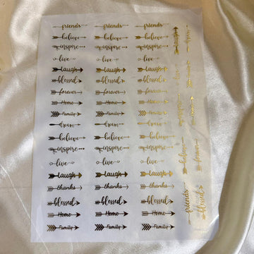 Wishes quotes metal insert sheet A4 006