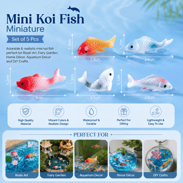 Mini koi fish miniature 5 pcs