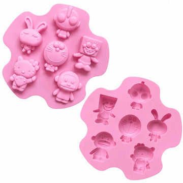 6 Cavity Cartoon Character Silicone Mould