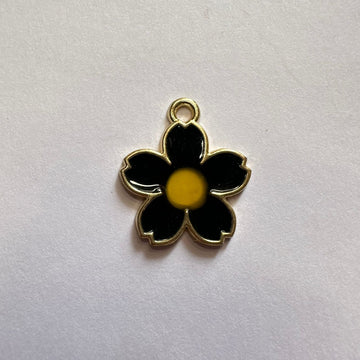 Black flower charm