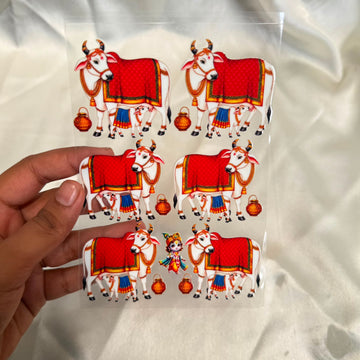 Cow peel off sticker sheet A6 01