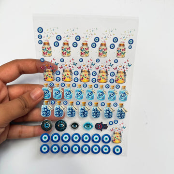 Evil eye peel off sticker sheet A6 003