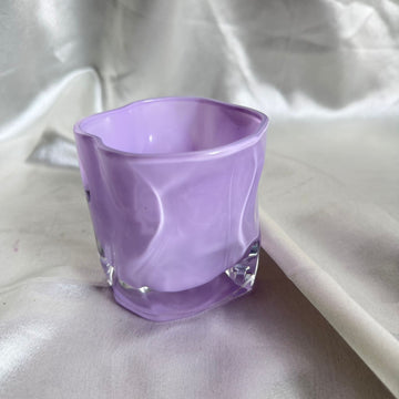 Uneven lilac candle glass