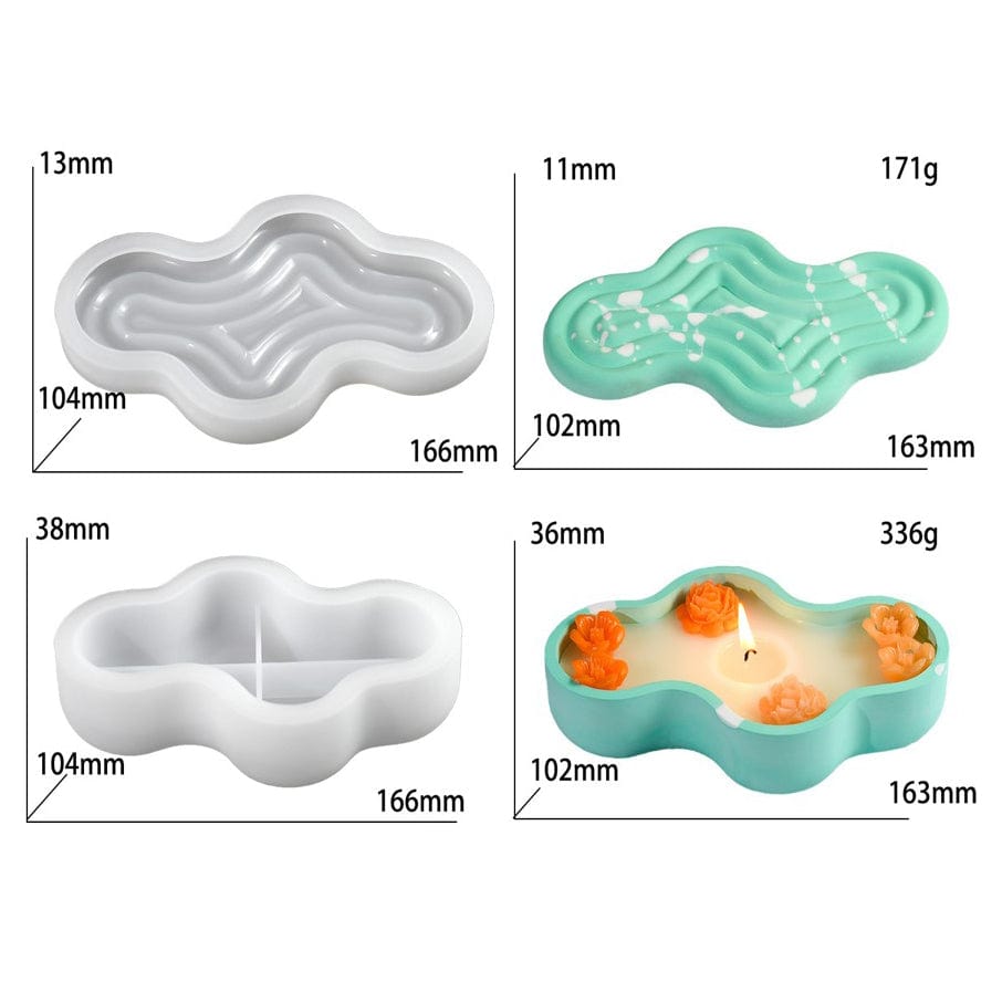 Striped candle holder/ storage mould 003