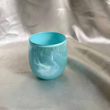 Holographic blue candle jar