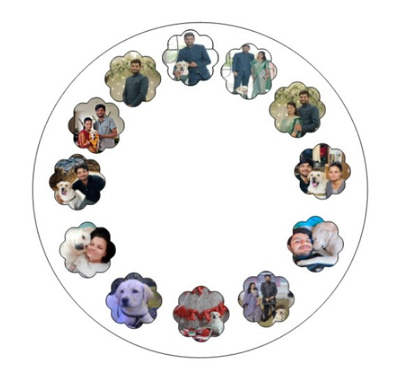 Flower shape photo paper for clock