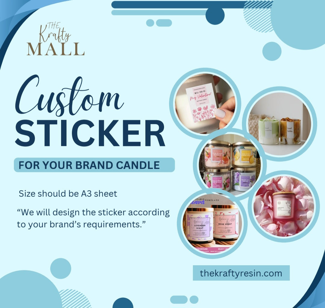 Custom candle sticker A3