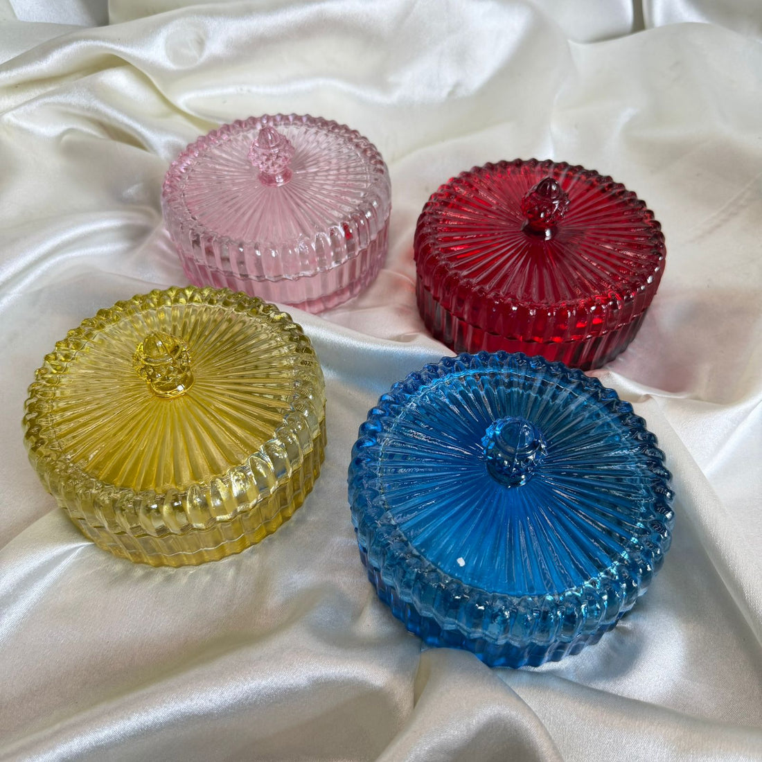 Stripped candle glass jar