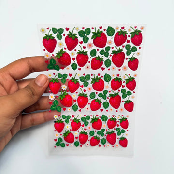 Strawberry peel off sticker sheet A6