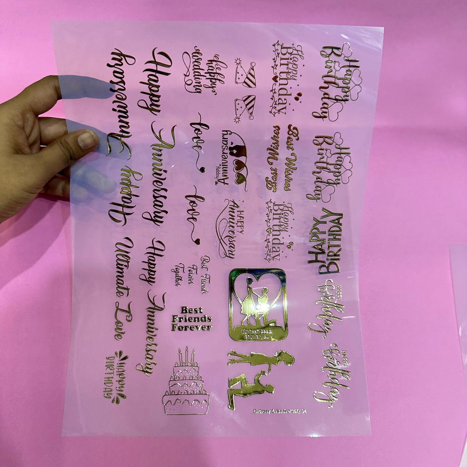 Wishes quotes metal insert sheet A4