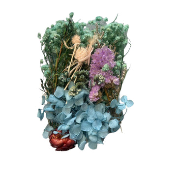 Dry flower box aquamarine