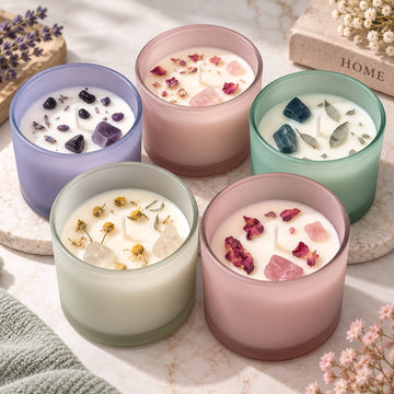 Round candle glass jar