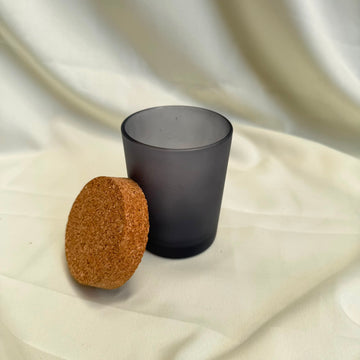 Candle glass jar with cork lid mate