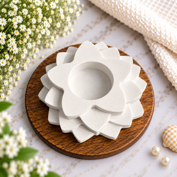 Layered star tealight concrete holder