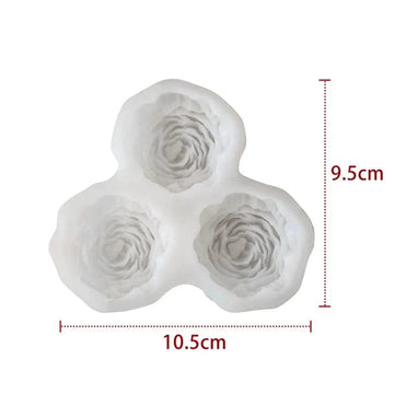 3 cavity peony candle mould