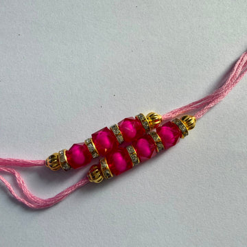 Ready Rakhi thread dark pink 001