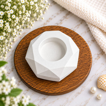 Diamondcut tealight holder concrete