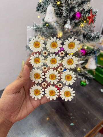 White daisy flower peel off sticker
